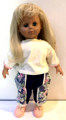 Vintage Simba große Puppe weicher Körper blond blaue Augen 19''/48cm