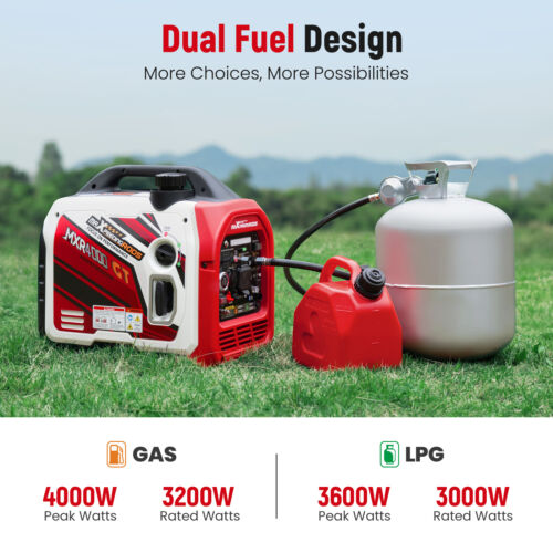 4000watt Portable Dual Fuel Generator Inverter LPG/Gas Bluetooth Start Quiet - Picture 4 of 12