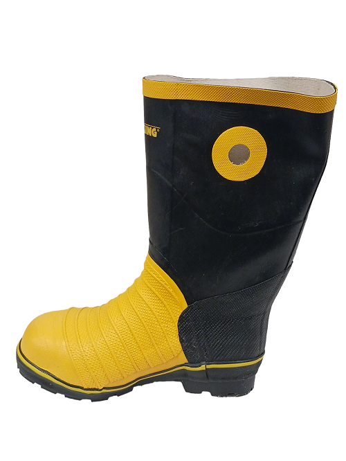 2-PK Viking Vw49 Rubber Steel Toe Work Boots Black Yellow