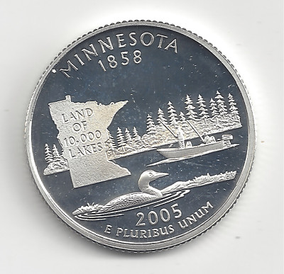 2005 S Silver Proof MINNESOTA Quarter - 90% Silver