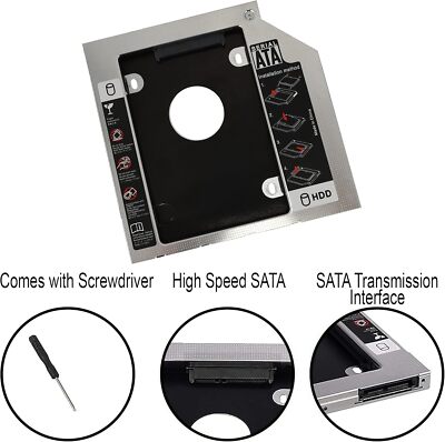 12,7mm SATA 2. SSD HDD Festplatten-Caddy für CD/DVD-ROM HP EliteBook 6930P 8440P