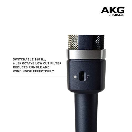 AKG C214 condenser microphone Gray XLR Power cord type 156 dB