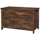 29.9" Storage Chest Trunk 2 Safety Hinges Wooden Bench Side Handle for Playroom