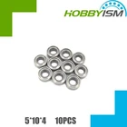 10pcs 5x10x4mm Chrome Metal Cover Ball Bearings ABEC-3  MR105 ZZ