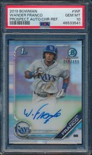 PSA 10 WANDER FRANCO AUTO 1st 2019 Bowman Chrome Refractor #/499 RC GEM MINT