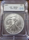 2001-s Silver Eagle MS69+