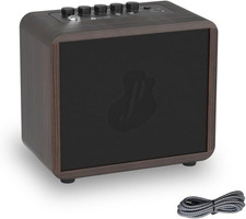 15W Mini Guitar Amp, Portable Acoustic/Electric Guitar Amplifier Rechargeable...