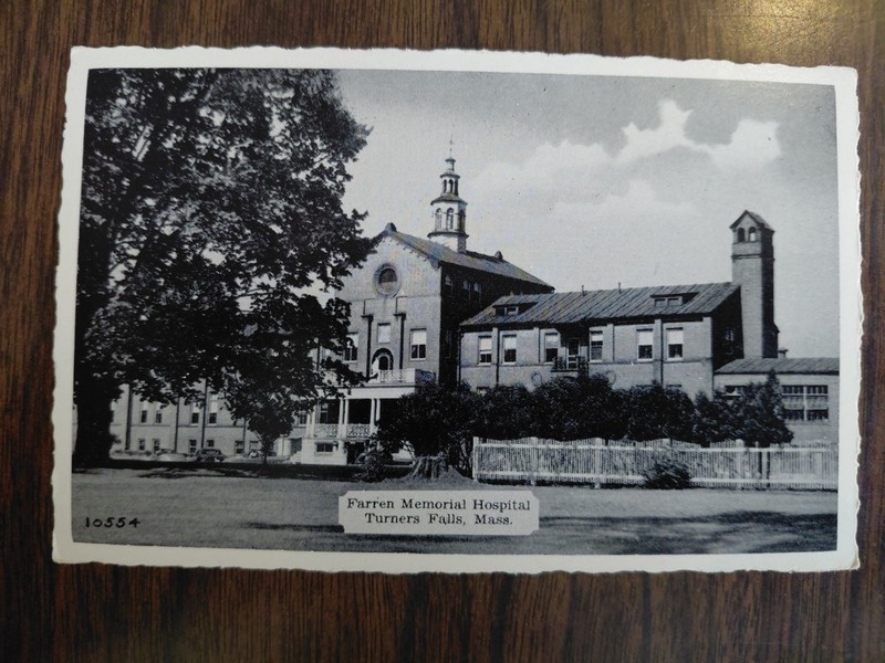 Turners Falls Massachusetts Farren Memorial Hospital Silvercraft vtg Postcard 