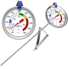 Candy Thermometer with Pot Clip, 9" Long Probe Deep Mechanical Thermometer 1