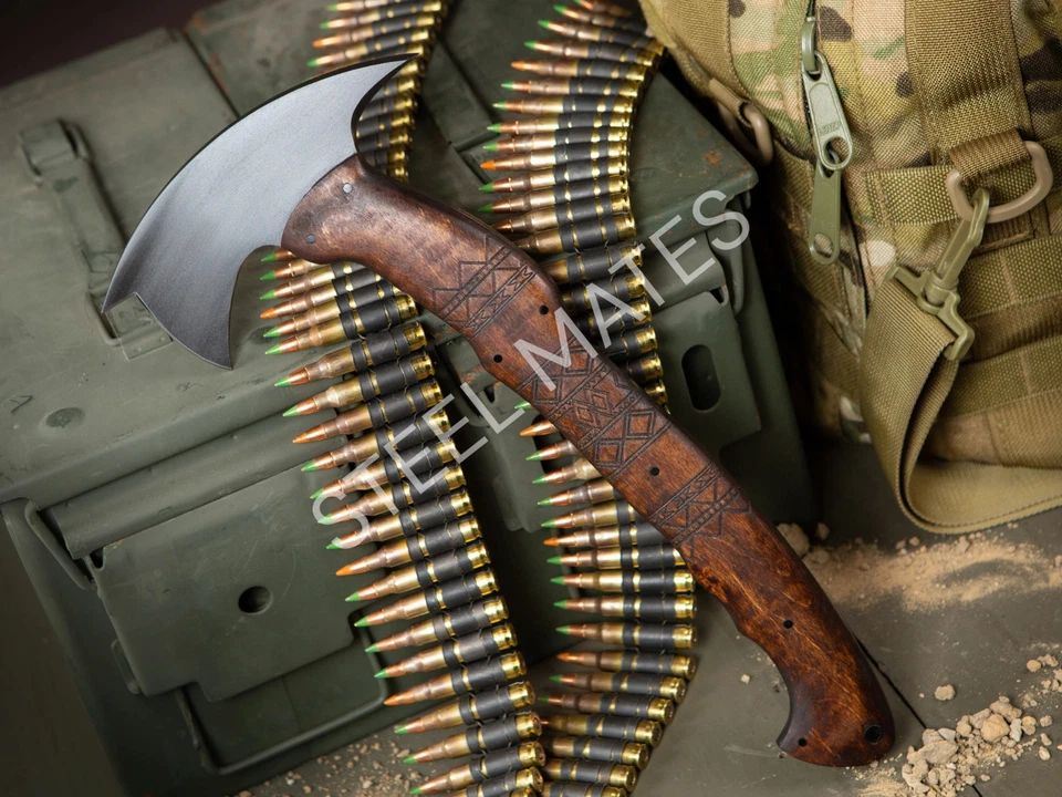 Custom Handmade High Carbon Steel Tactical Tomahawk Axe Hand Forged Throwing Axe - Image 4 of 4