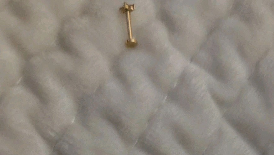 14K Gold Flower Threadless Flatback - image 5