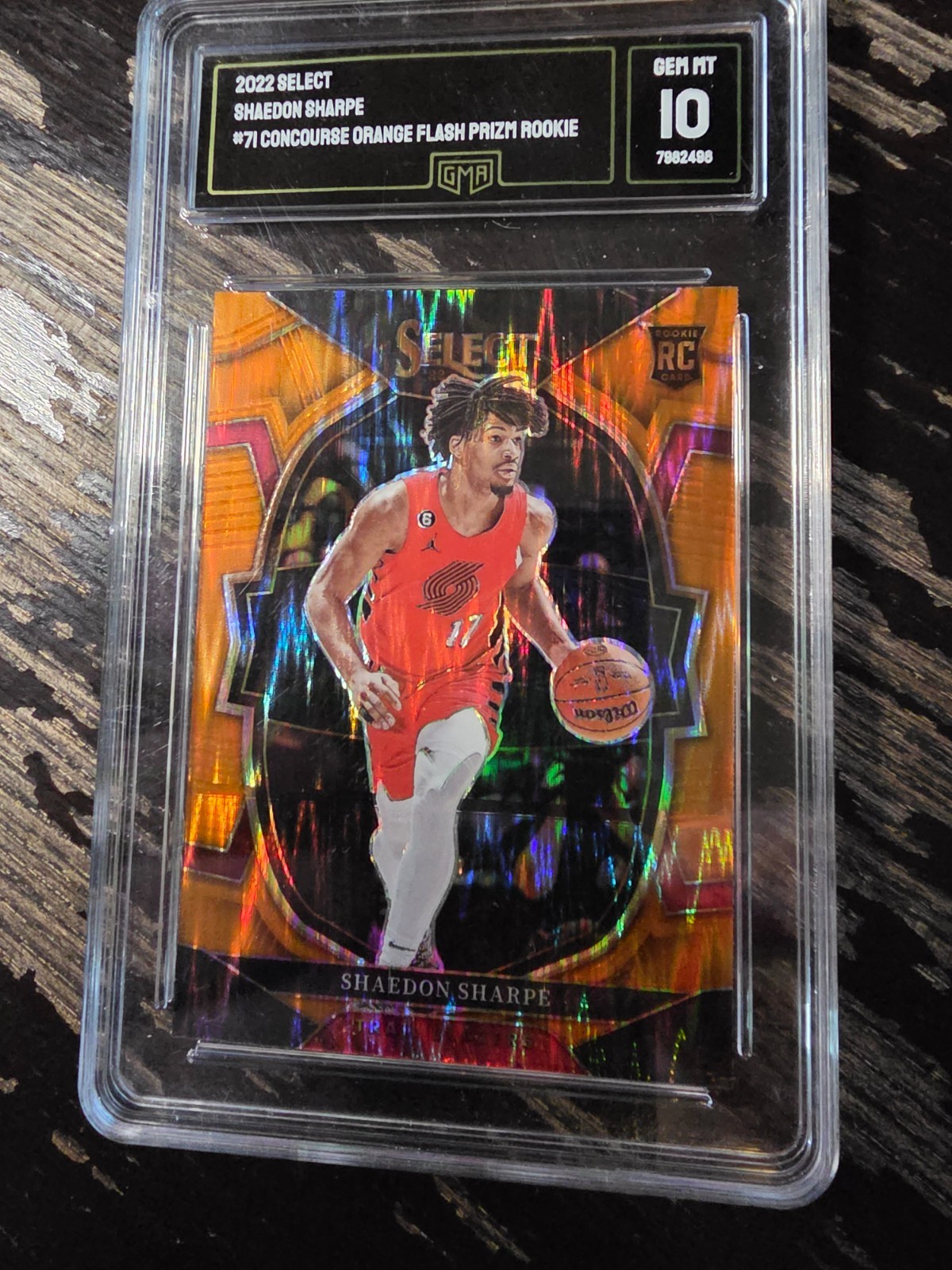2022 Select Shaedon Sharpe #71 Orange Flash prizm Rookie on the Concourse
