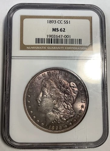 1893-CC Morgan Silver Dollar $1 MS62 (NGC)
