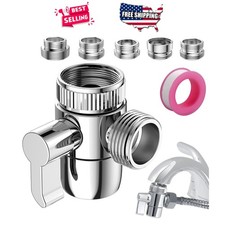 Faucet Diverter Valve 3-Way Kitchen Bathroom Splitter Aerator 5 Adapter Set G1/2