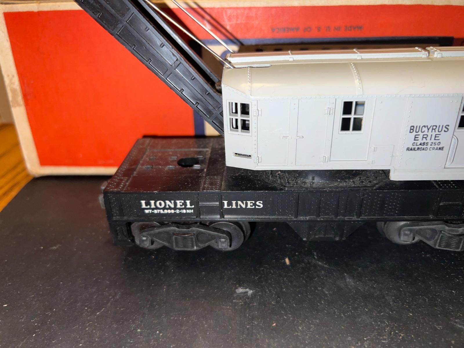 Vintage LIONEL O Gauge #6560 Gray Bucyrus Erie Crane Car