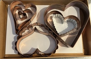 Vintage Copper Cookie Cutters Assorted Hearts Shapes And Sizes Lot 7