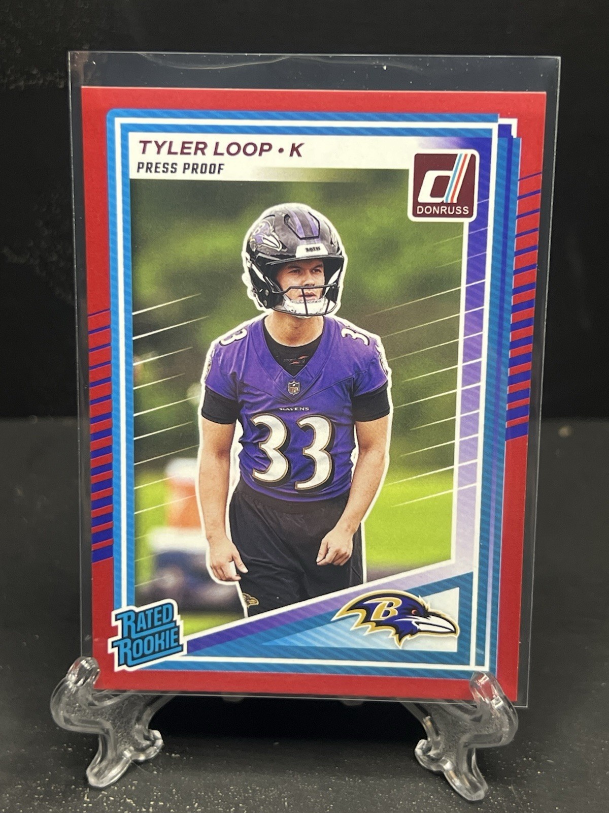 2025 Panini Donruss - Rated Rookie Tyler Loop #382 Press Proof Red (RC)