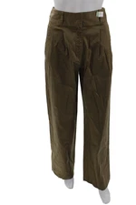 Derek Lam 10 Crosby Unisex Chino Pants Brown Button Solid Size 2
