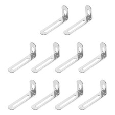 20 Pcs 0.9"x2"x0.5" Adjustable L-Shape Corner Brace HOME Silver Corner Bracket