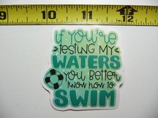 TESTING MY WATERS YOU BETTER KNOW HOW TO SWIM SMALL STICKER DECAL FUNNY SAYING