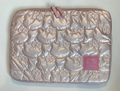 HELLO KITTY FACES PINK QUILTED Cushion 13 x10  Zippered LAPTOP CASE Holder NEW!