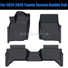 For 2024-2026 Toyota Tacoma Double Cab Tpe All-weather Floor Mats Liners 3pcs For 2024-2026 Toyota Tacoma Double Cab Tpe All-weather Floor Mats Liners 3pcs