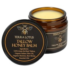Organic Grass-Fed Beef Tallow Balm with Raw H...