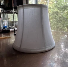 Lot - 2 Silk Candelabra Clip Shades 5 X 4 X 7 Empire Pure White Chandelier