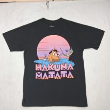Disney The Lion King T-Shirt Adult Medium Hakuna Matata Unisex Black Timon Top