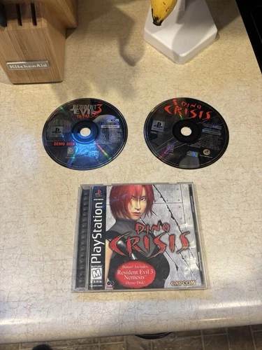 Dino Crisis PS1 Complete w/ Manual & Resident Evil 3 Demo Disc Games Tested Read