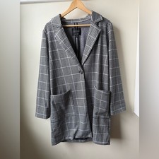 SANCTUARY Oversized Houndstooth Plaid Blazer Chic Classic Office Siren Career S