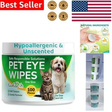 Pet Eye Care Essential: 100 Hypoallergenic Wipes to Remove Tear Stains Easily