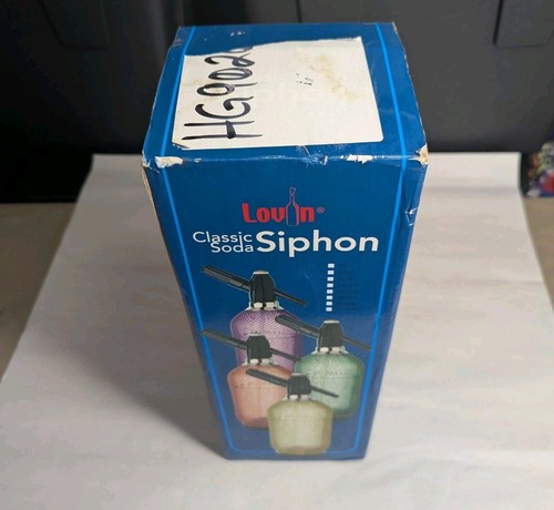 Lovin Retro Mesh Soda Siphon Sparkling Water Maker w/ Box Silver 1L