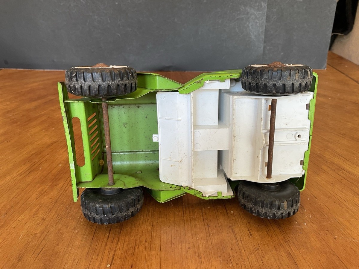 1960s Vintage TONKA Mini JEEP PRESSED STEEL LIME Light GREEN Rare