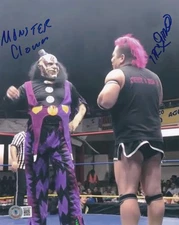 Monster Clown & Maximo Signed 8x10 Photo BAS COA CMLL WWE Lucha Libre AAA Auto'd