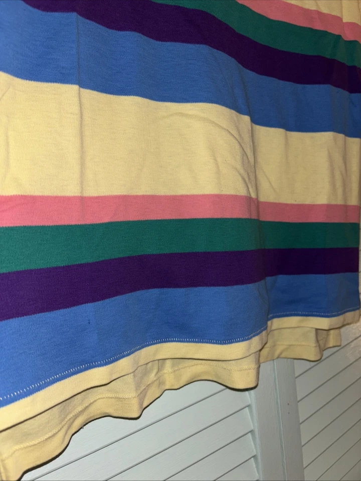 Camisa Polo Ralph Lauren Vintage a Rayas Hecha en EE. UU. Puntada Única Grande Foto 2 de 4