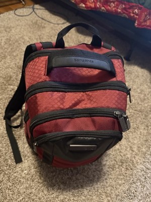 Samsonite Red Black Men's Backpack Adjustable Strap Multiple Compartments