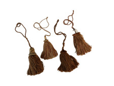 Lot of 4 Mary Rash Handcrafted Tassels Pink Brown Orange Beige Wood Beads