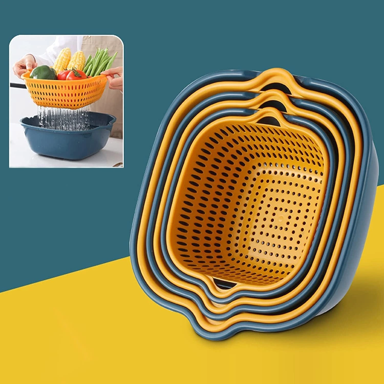 Plastic Strainer Bowls -Cooking Pot Drainers & Sifters-(Castleton Green)