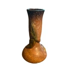 Antique / Vintage WELLER Pottery Vase 8” Tall Flower Floral Leaves Art Nouveau