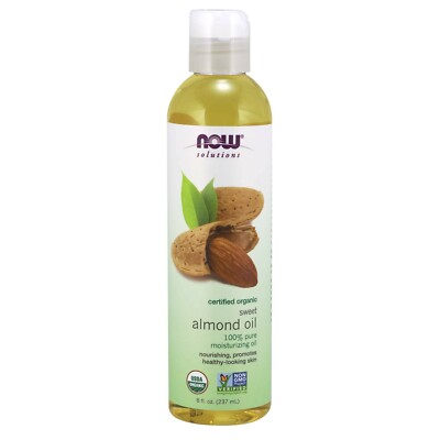 NOW Solutions, Organic Sweet Almond Oil, 100% Pure Moisturizing Oil. 8-Ounce
