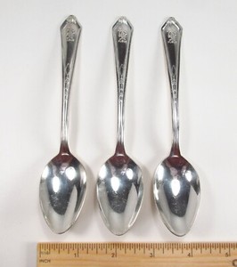 Vintage 1930s T&C Best Flour Thorton & Chester Milling Co Silverplated Teaspoons