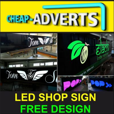 SONDERANGEBOT: LED LADENSCHILD 3D EFFEKT 1000mm x 445mm + GRATIS DESIGN = LIEFERUNG