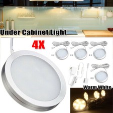 4PC Under Cabinet Lighting LED Light Kit Set Closet Kitchen Shelf Lamp Hardwired