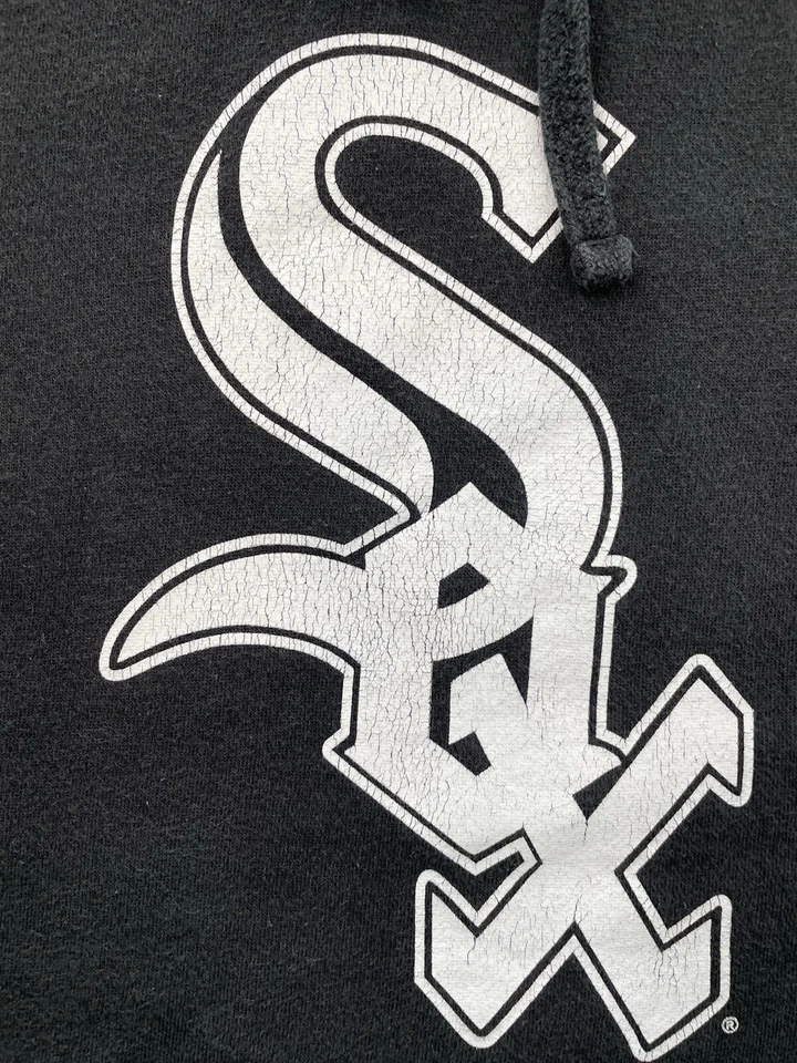 Chicago White Sox Sudadera con Capucha Mujer Mediana Negra Pullover Sudadera con Capucha Fanáticos Foto 3 de 4