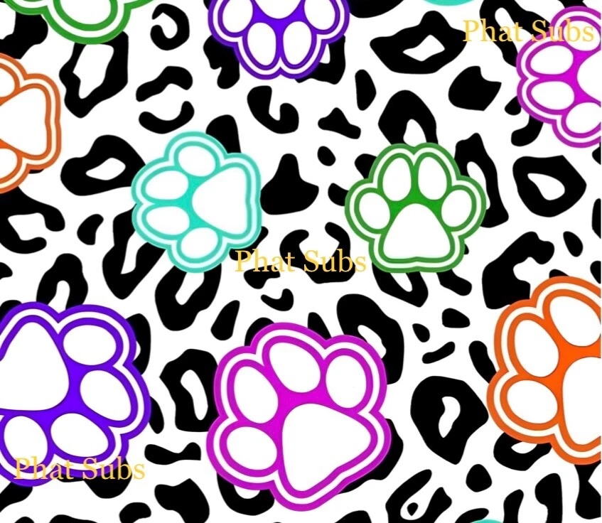 20oz Sublimation Tumbler Wrap Paw Prints Ready To Press Heat Transfer
