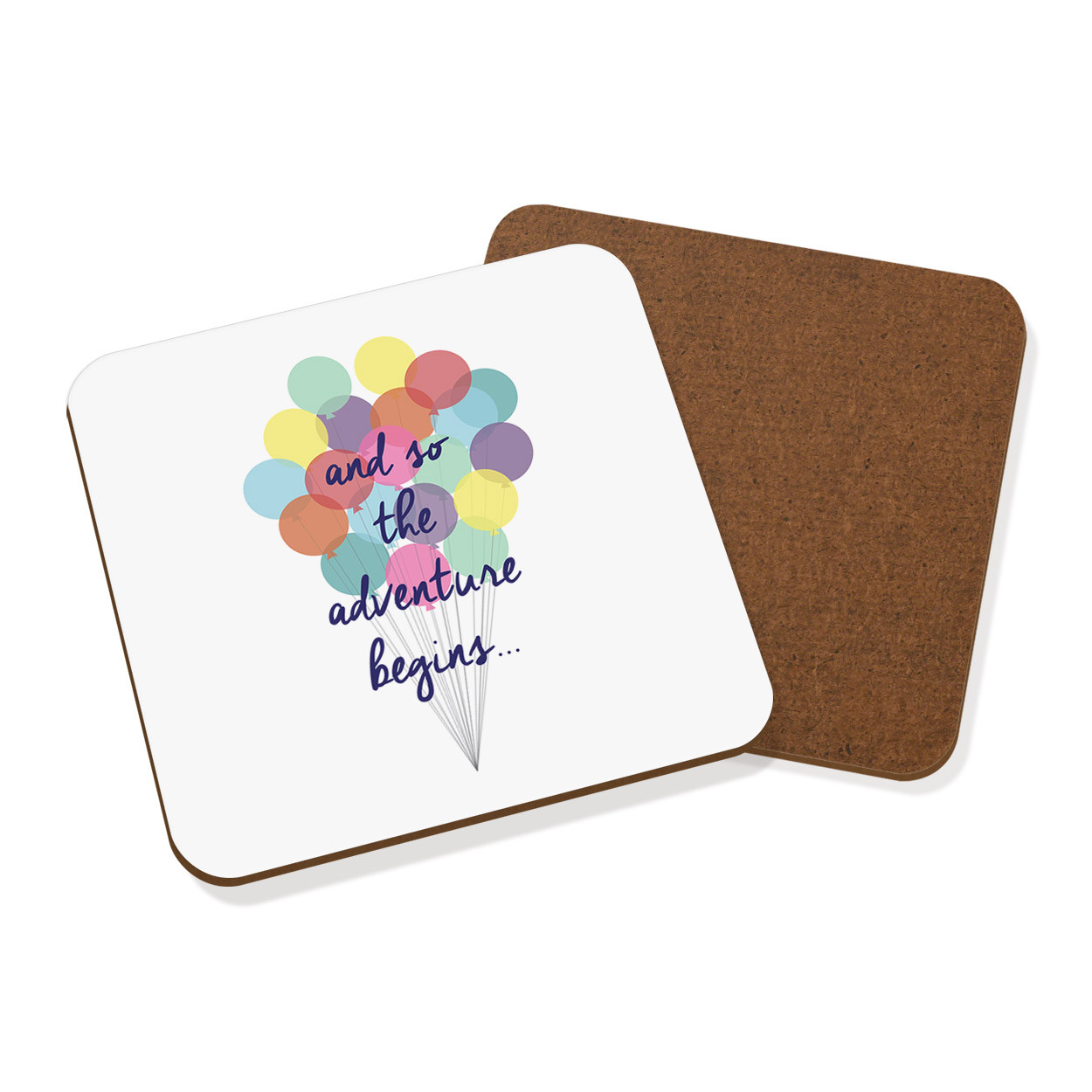 And So The Adventure Begins Coaster Drinks Mat - Funny Travel Holiday