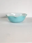 Vintage Hazel Atlas Blue Ripple Crinoline Cereal Bowl 1950’s Turquoise MCM