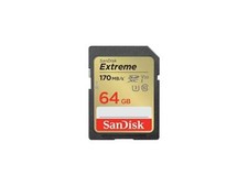 SanDisk Extreme 64 GB Class 10/UHS-I U3 V30 SDXC - 170 MB/s Read - 80 MB/s Wri