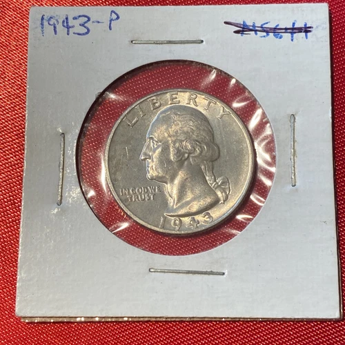 One 1943 Washington Quarter BU UC Uncirculated 90% Silver